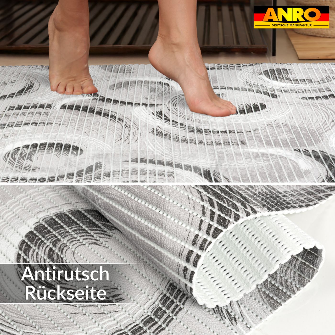 Badematte Weichschaummatte Badmatte rutschfest Badvorleger Badläufer 65cm
