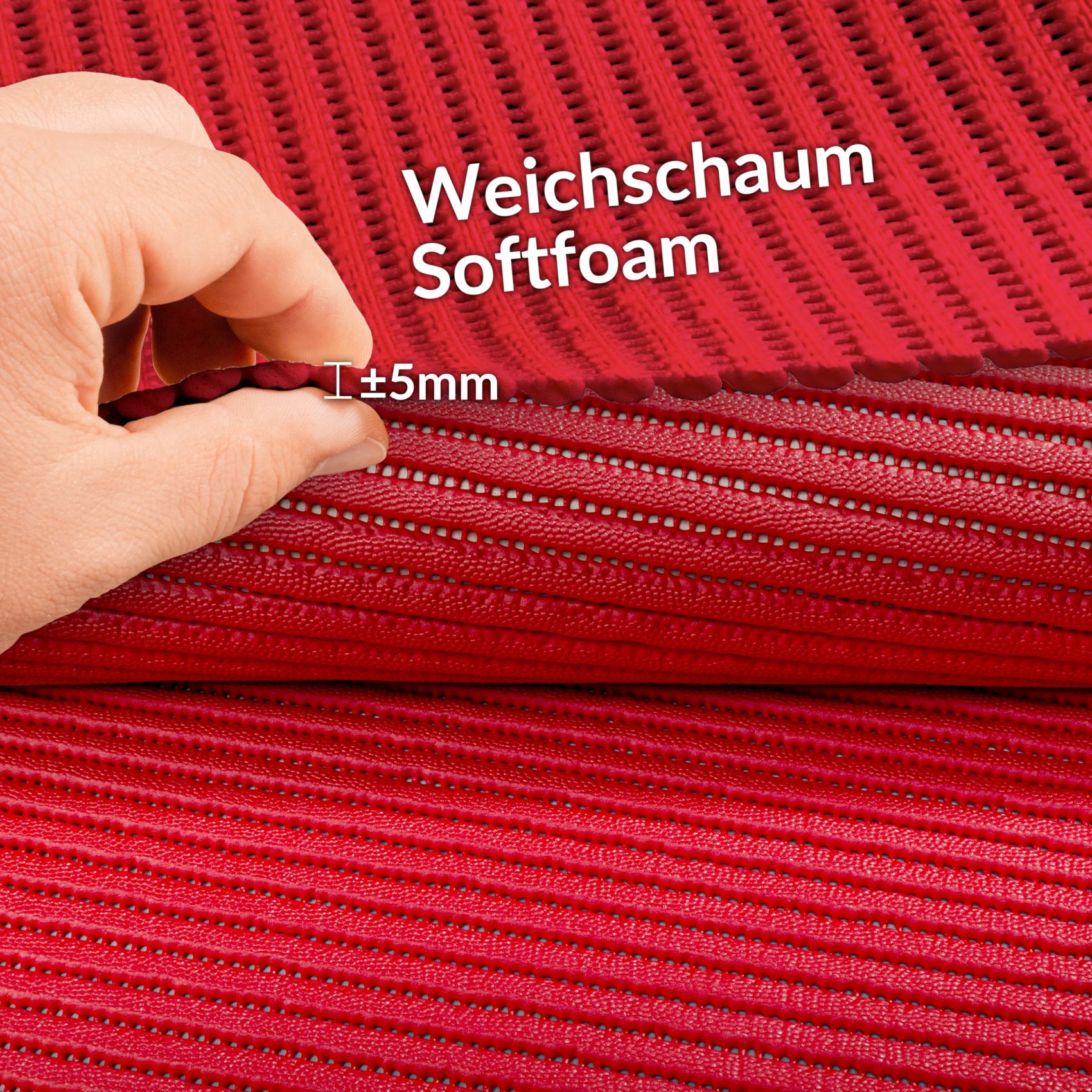 Badematte Uni Feuerrot 50cmx130cm