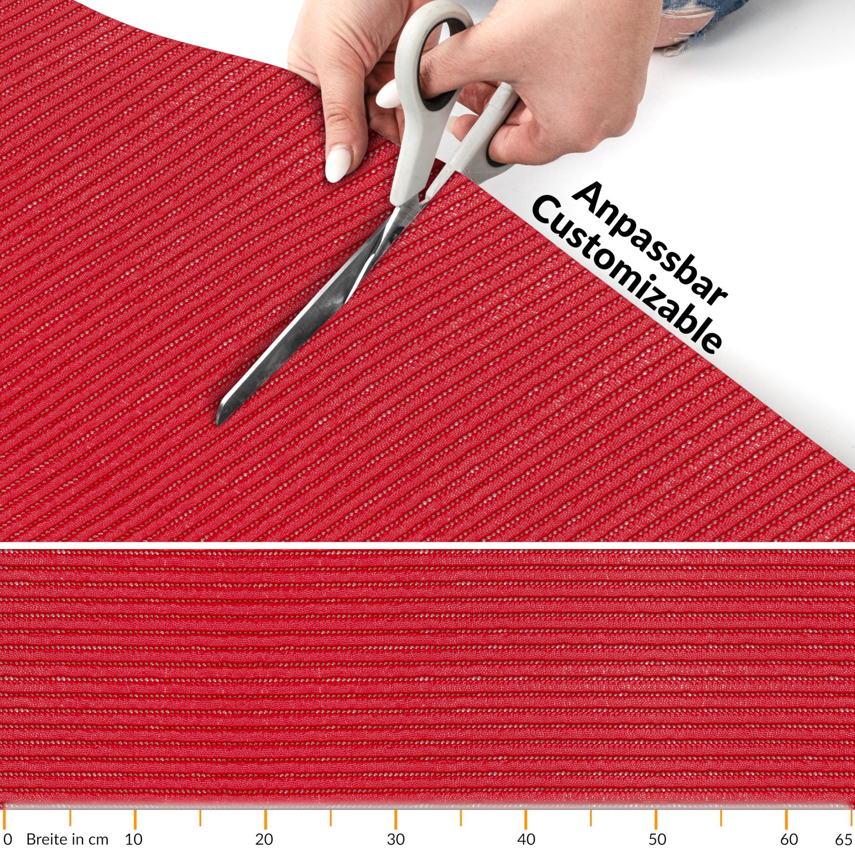 Badematte Uni Feuerrot 75cmx130cm
