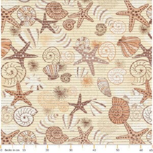 Seestern Muscheln Beige 70x50cm