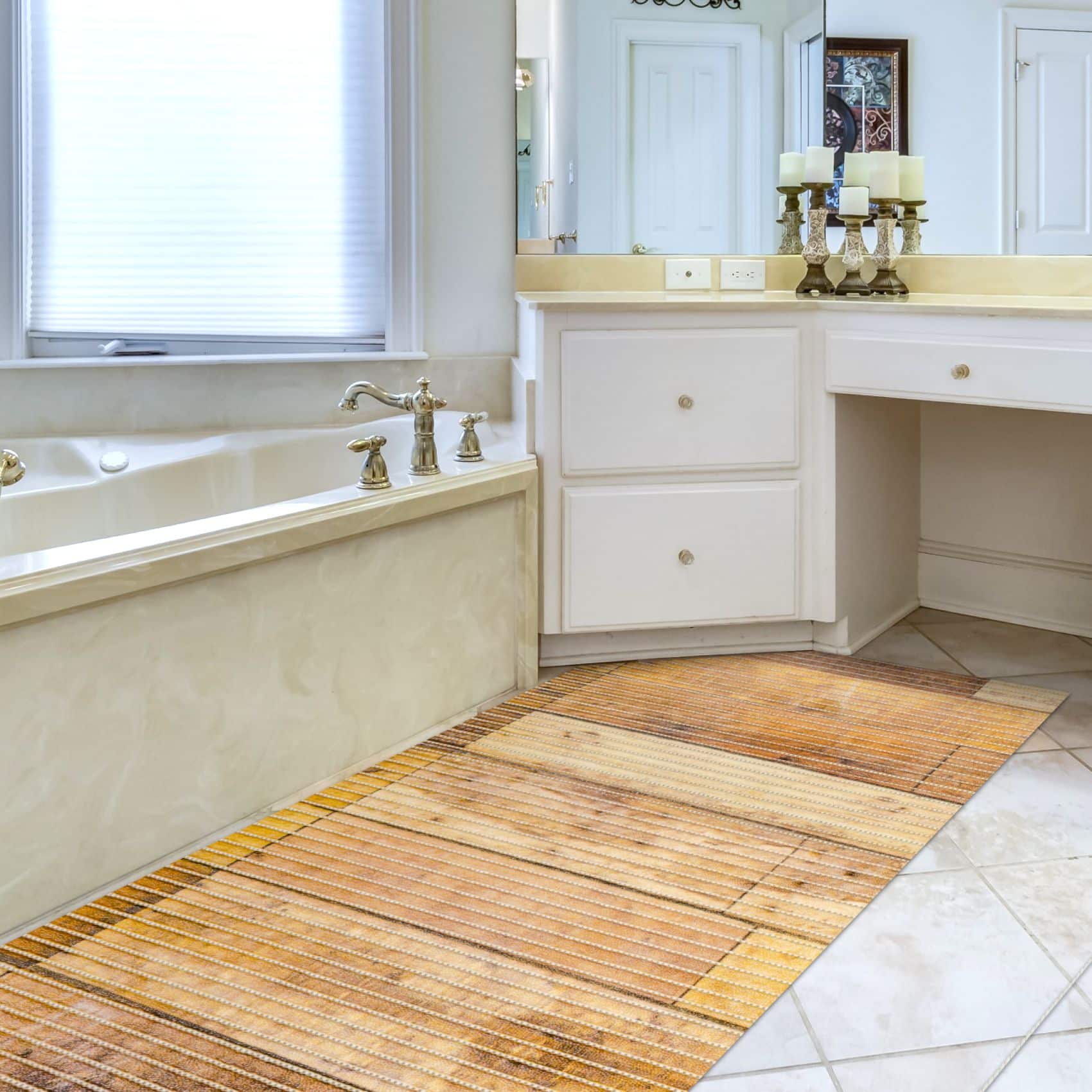 Badematte Holz Braun 65cmx75cm