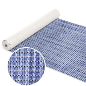 Badematte aus Meterware Leinen Optik Blau Breite 65cm Weichschaummatte Badvorleger 90cm