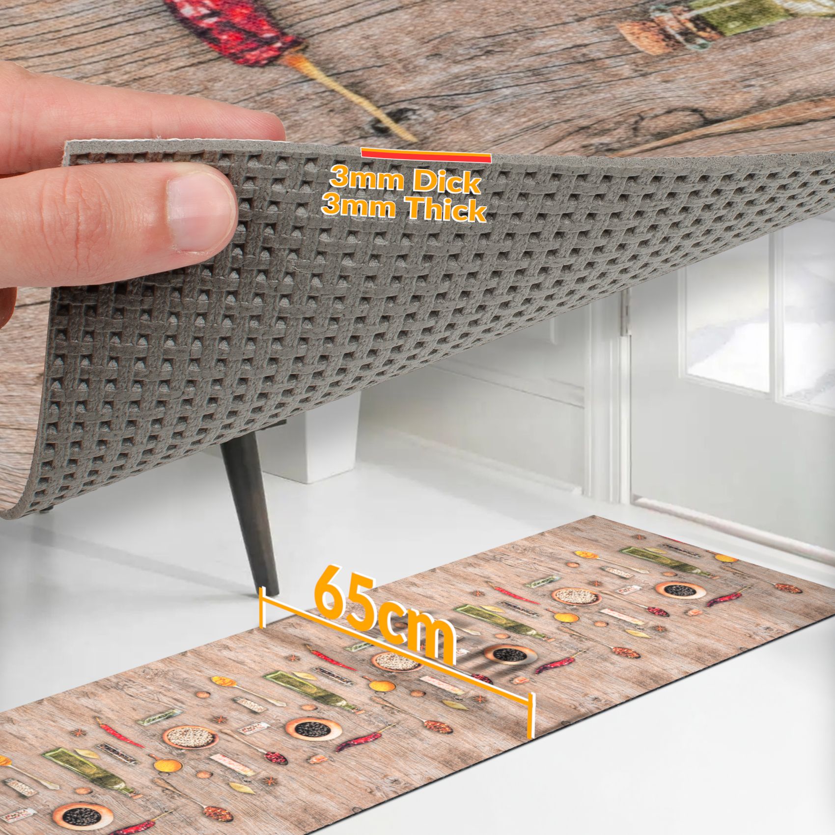 Küchenläufer Zutaten Breite 65cm Bodenteppich 85x60cm