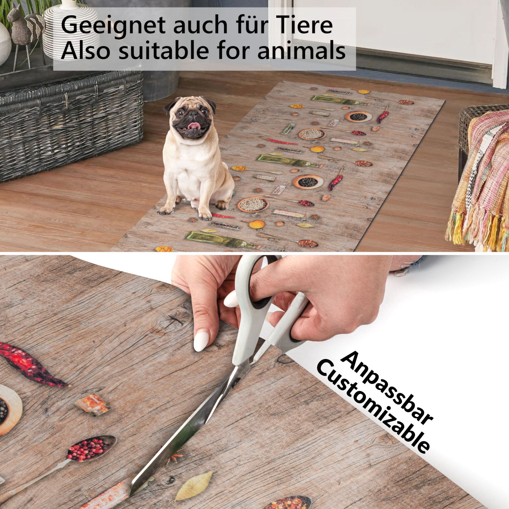 Küchenläufer Zutaten Breite 65cm Bodenteppich 85x60cm