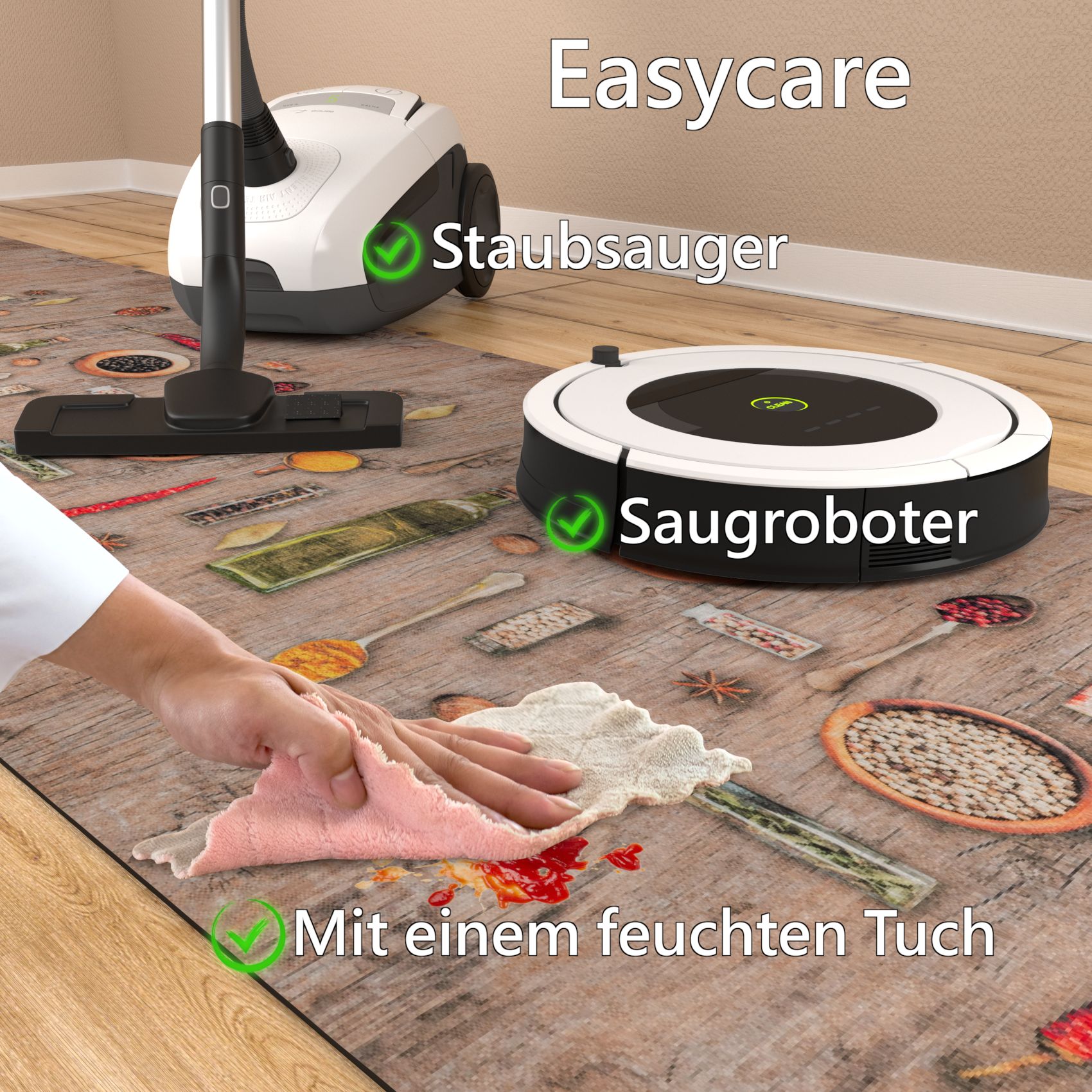 Küchenläufer Zutaten Breite 65cm Bodenteppich 85x60cm