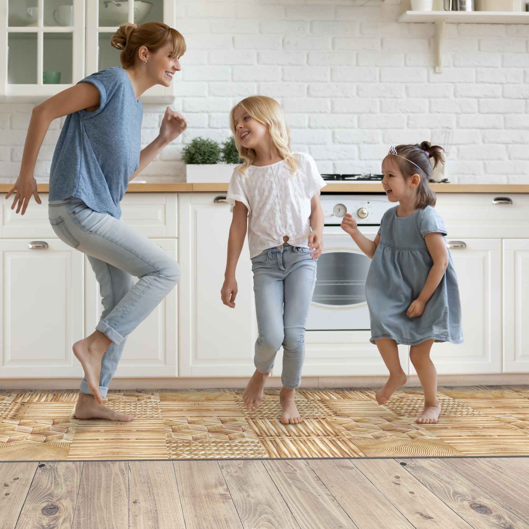 Teppich Küchenläufer Teppichläufer Läufer Flur abwischbar PVC Mirza Vimini Beige 50x90cm