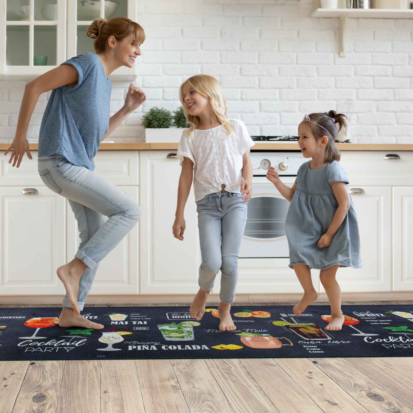 Küchenläufer waschbar Textil + PVC Küchenteppich rutschfest Sprinty Pub Mehrfarbig 50x85cm