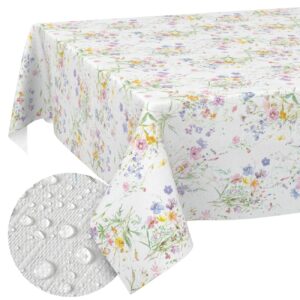 Wachstuch Tischdecke abwaschbar Wachstischdecke pflegeleicht Lotuseffekt Frühling Blüten Outdoor Gartentischdecke