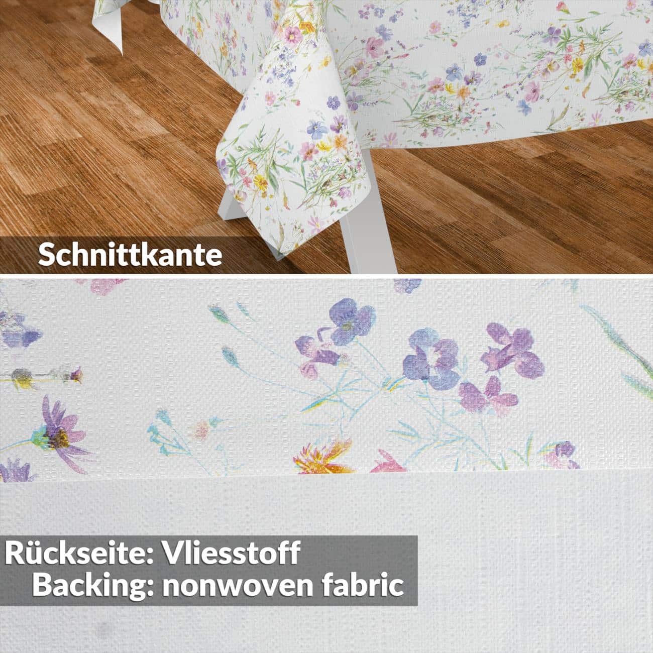 Wachstuch Tischdecke abwaschbar Wachstischdecke pflegeleicht Lotuseffekt Frühling Blüten Outdoor Gartentischdecke