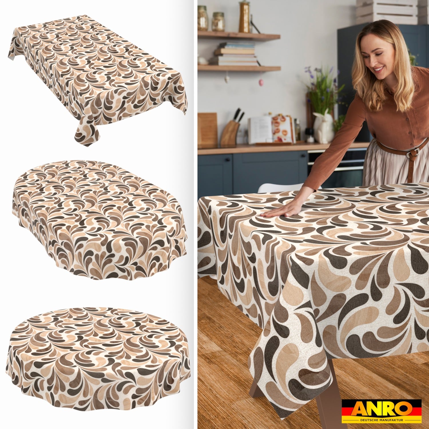 Tischdecke abwaschbar Tischwäsche Gartentischdecke Tafeldecke Lotuseffekt Tropfen