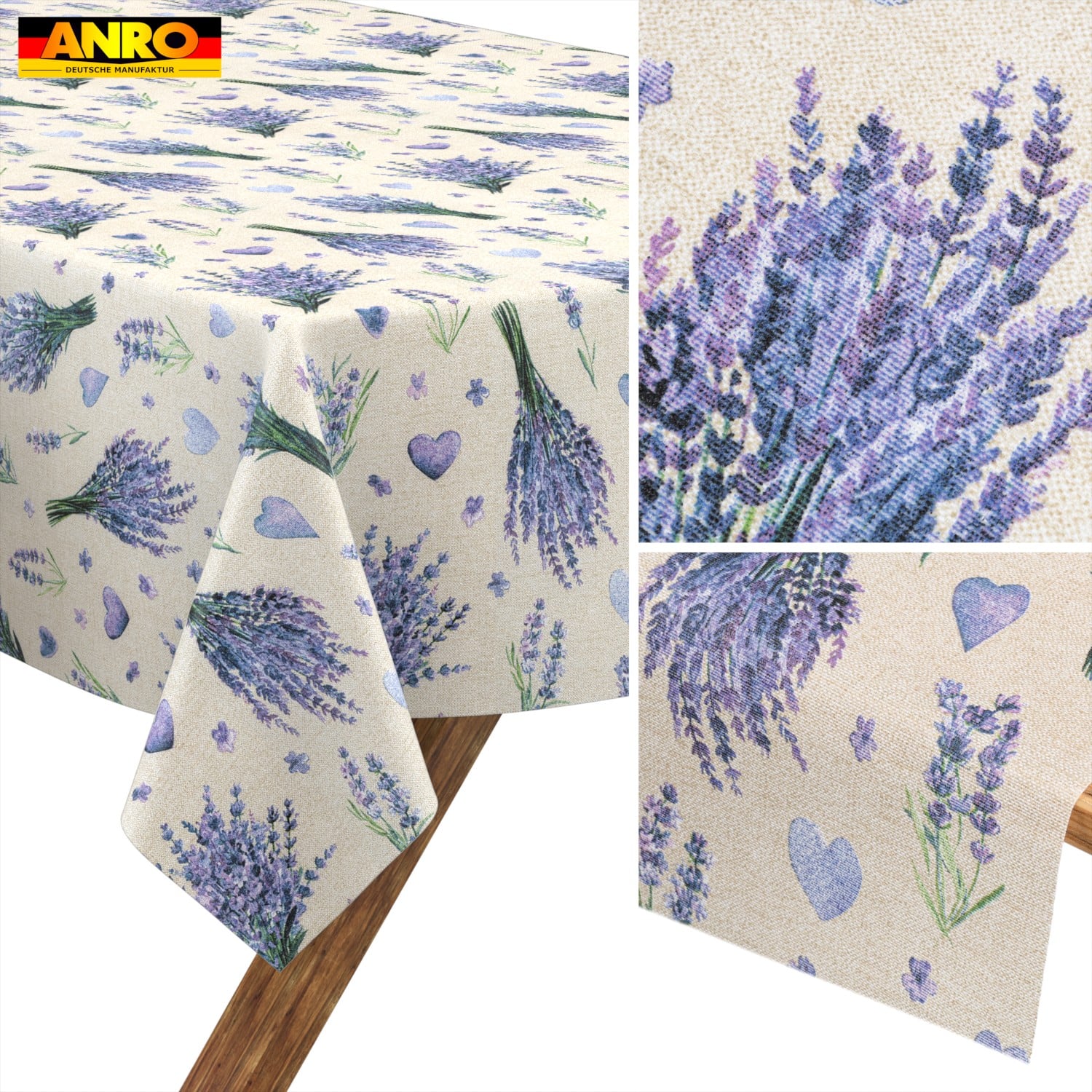 Tischdecke abwaschbar Tischwäsche Gartentischdecke Tafeldecke Lotuseffekt Lavendel