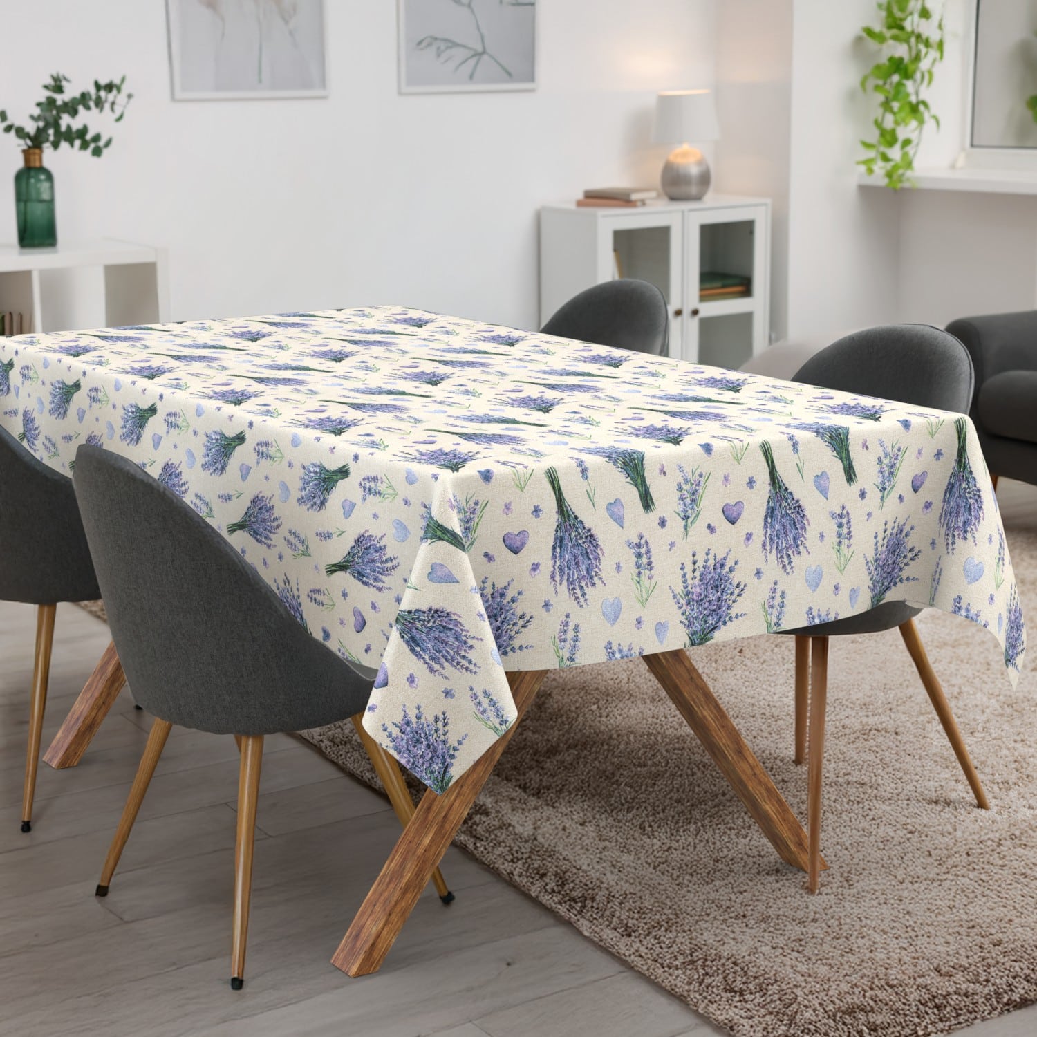 Tischdecke abwaschbar Tischwäsche Gartentischdecke Tafeldecke Lotuseffekt Lavendel