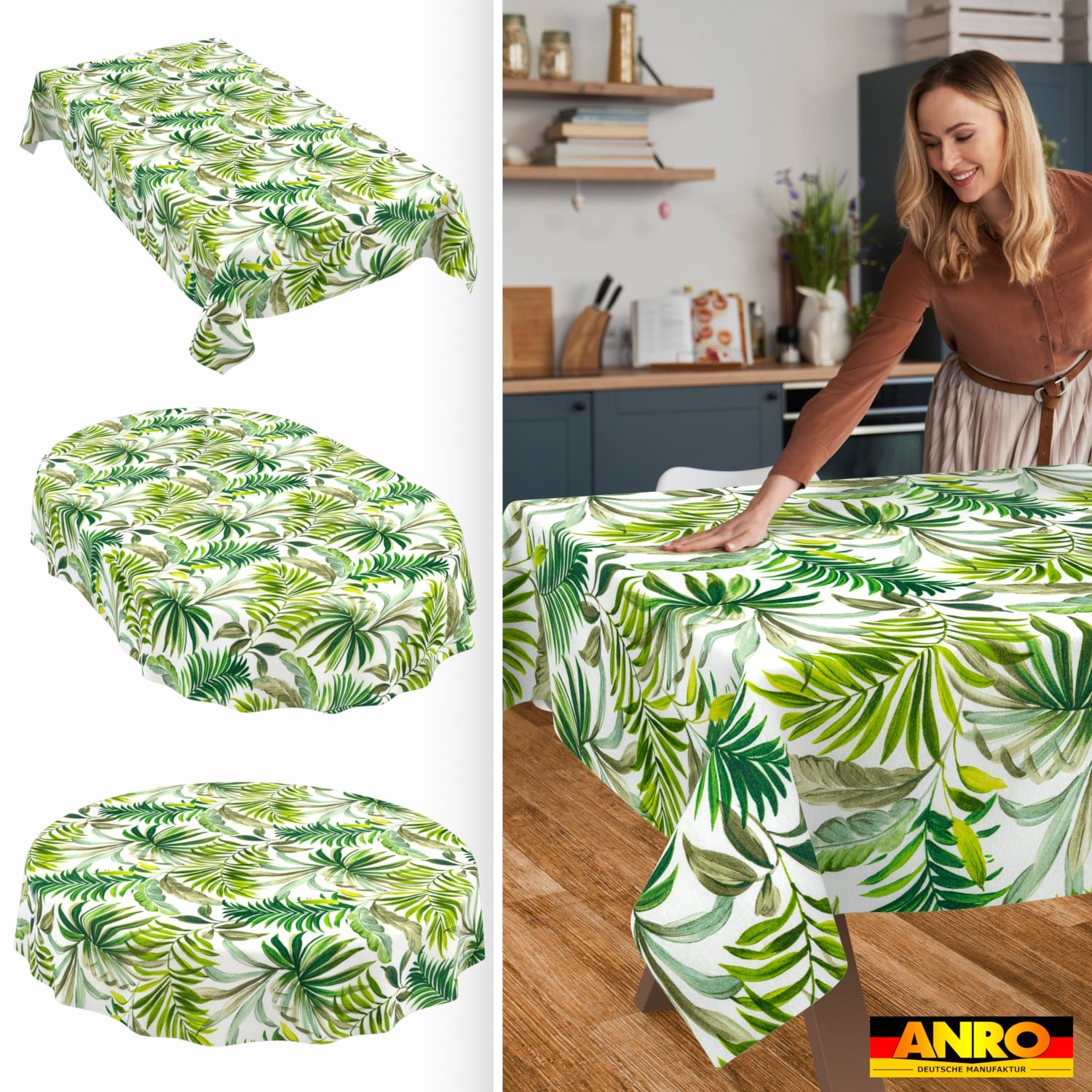 Tischdecke abwaschbar Tischwäsche Gartentischdecke Tafeldecke Lotuseffekt Palmen
