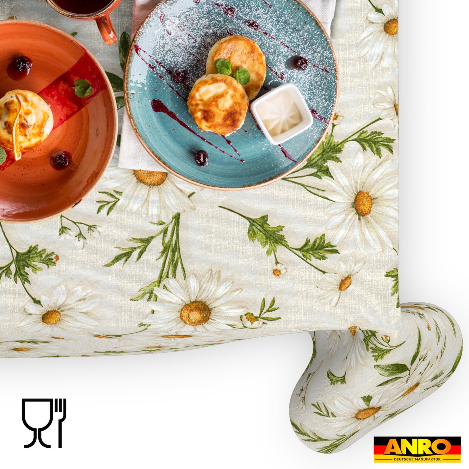 Tischdecke abwaschbar Tischwäsche Gartentischdecke Tafeldecke Lotuseffekt Margeriten