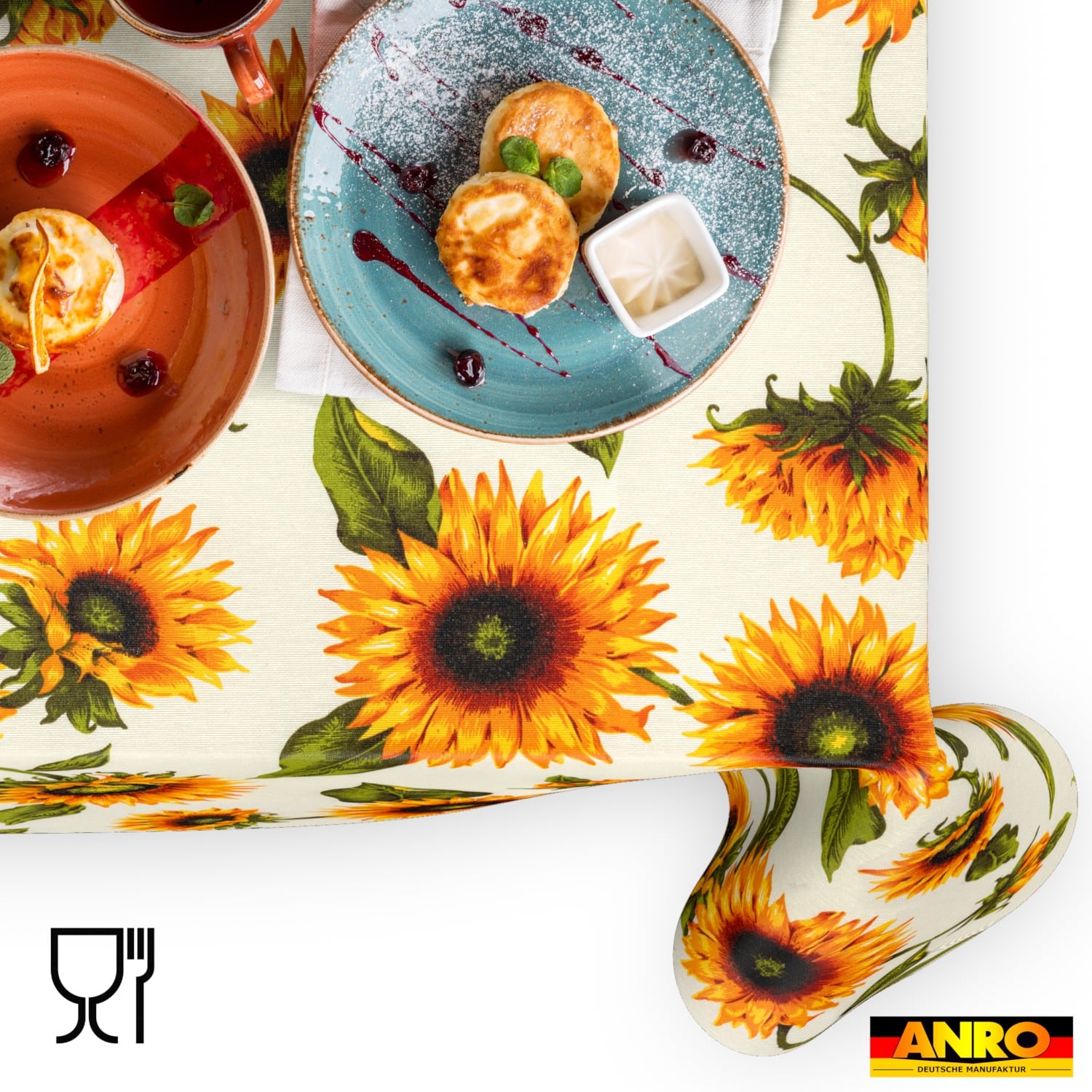 Tischdecke abwaschbar Tischwäsche Gartentischdecke Tafeldecke Lotuseffekt Sonnenblumen