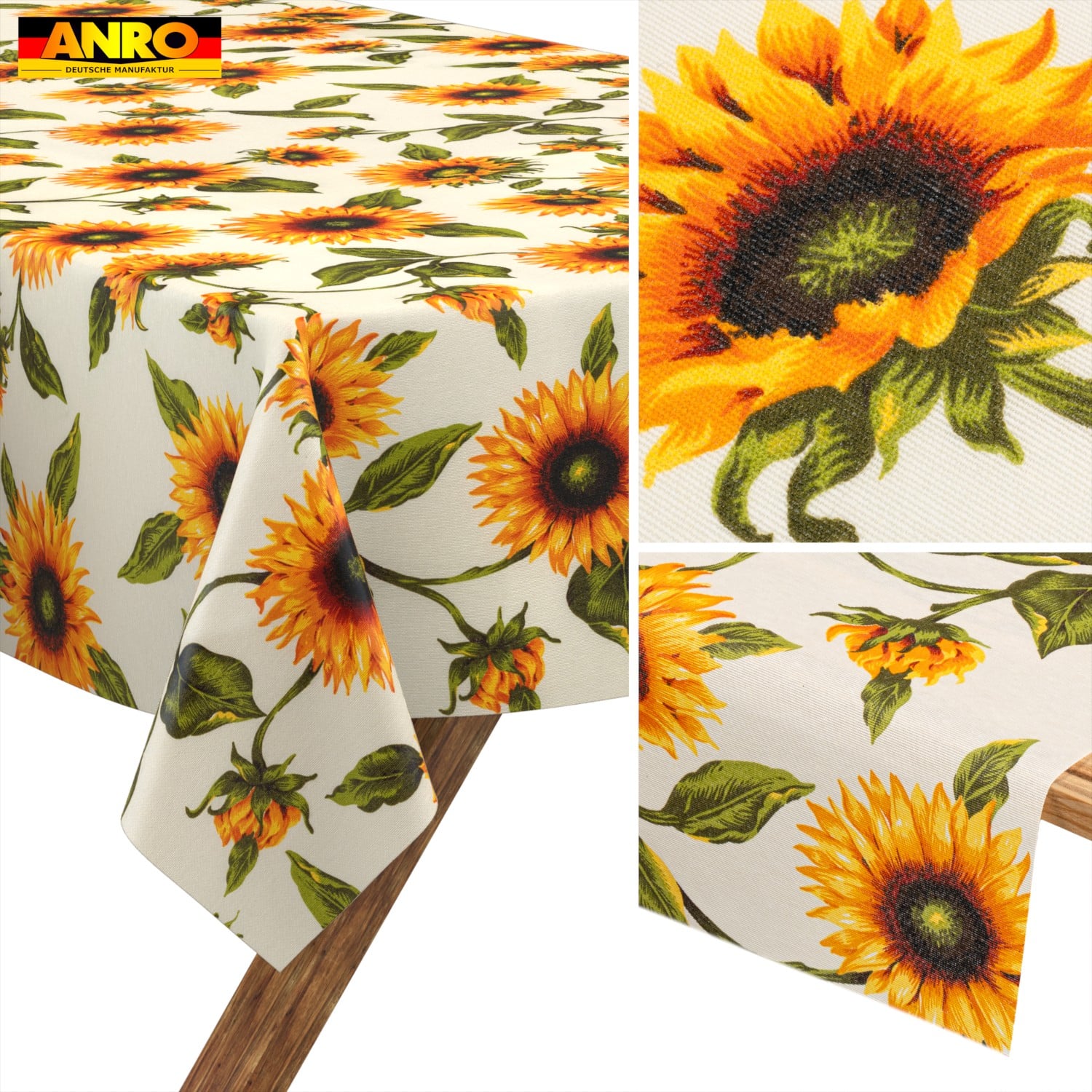 Tischdecke abwaschbar Tischwäsche Gartentischdecke Tafeldecke Lotuseffekt Sonnenblumen