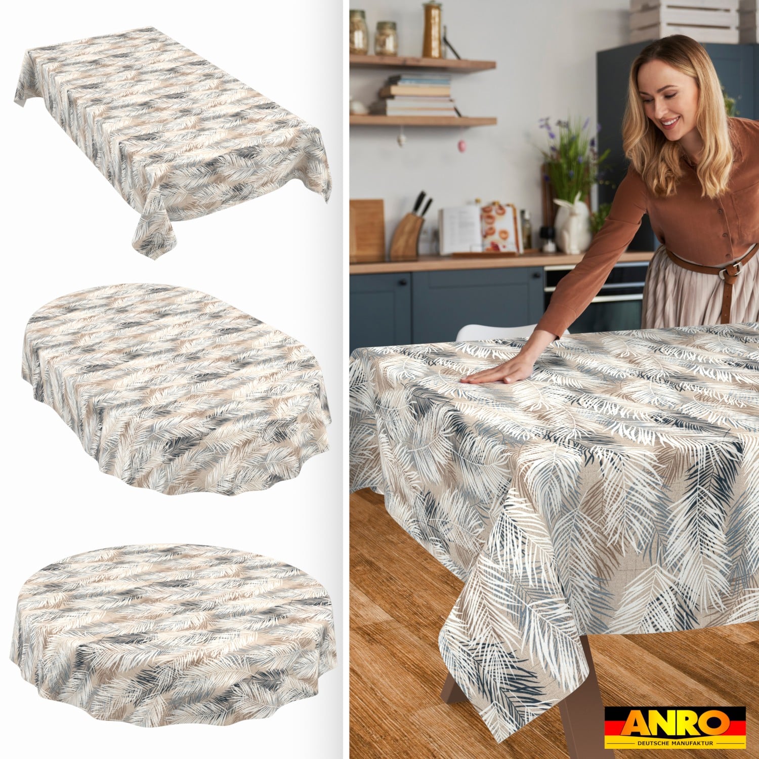 Tischdecke abwaschbar Tischwäsche Gartentischdecke Tafeldecke Lotuseffekt Federn