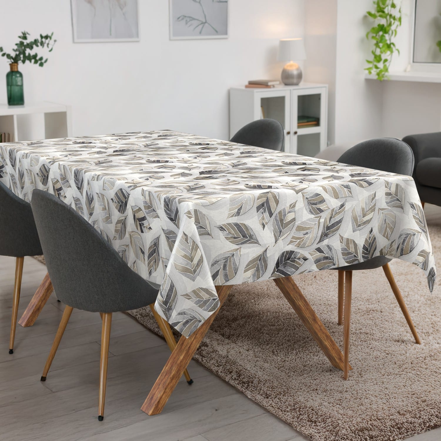Tischdecke abwaschbar Tischwäsche Gartentischdecke Tafeldecke Lotuseffekt Blätter
