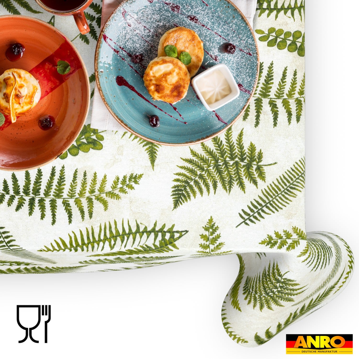 Tischdecke abwaschbar Tischwäsche Gartentischdecke Tafeldecke Lotuseffekt Farn