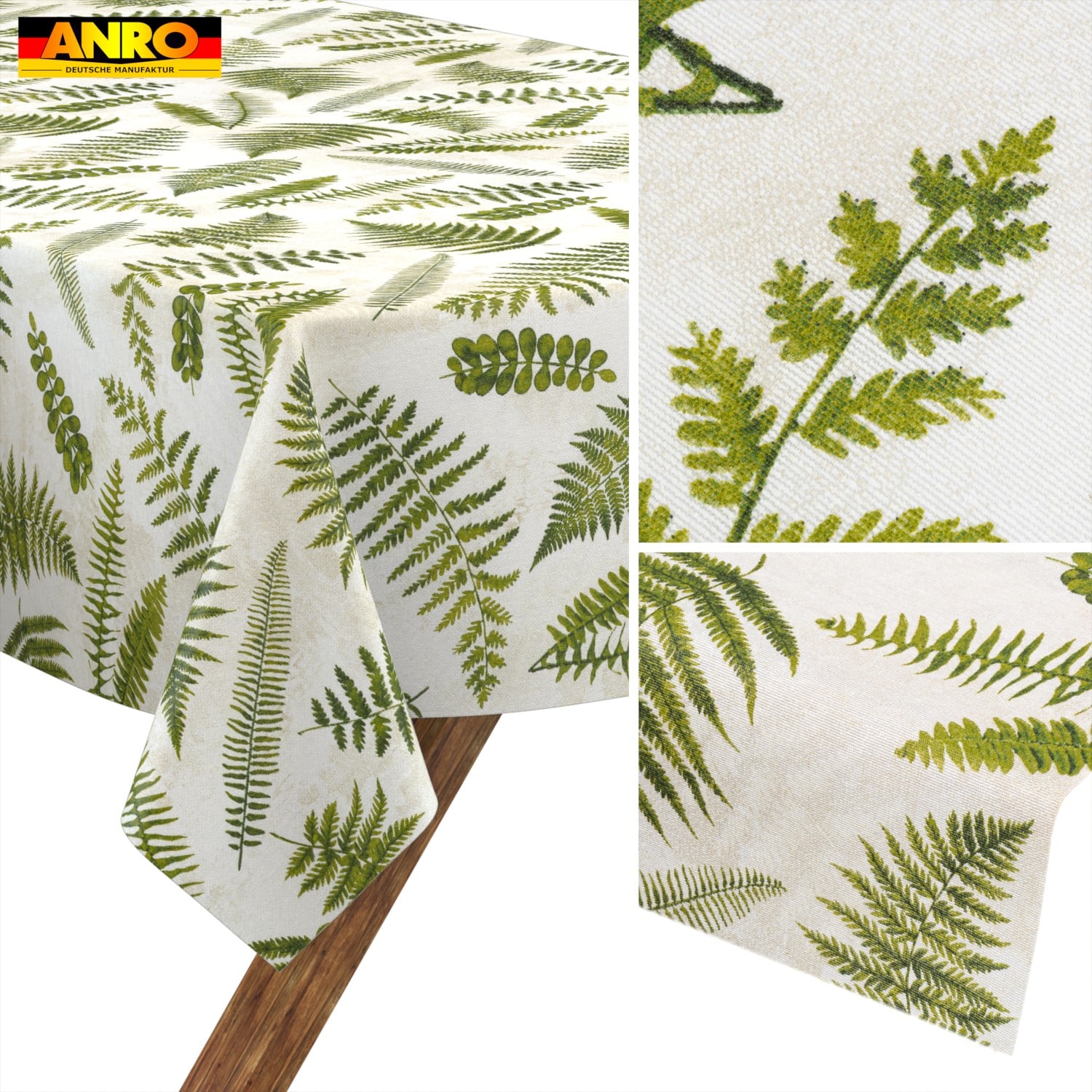 Tischdecke abwaschbar Tischwäsche Gartentischdecke Tafeldecke Lotuseffekt Farn