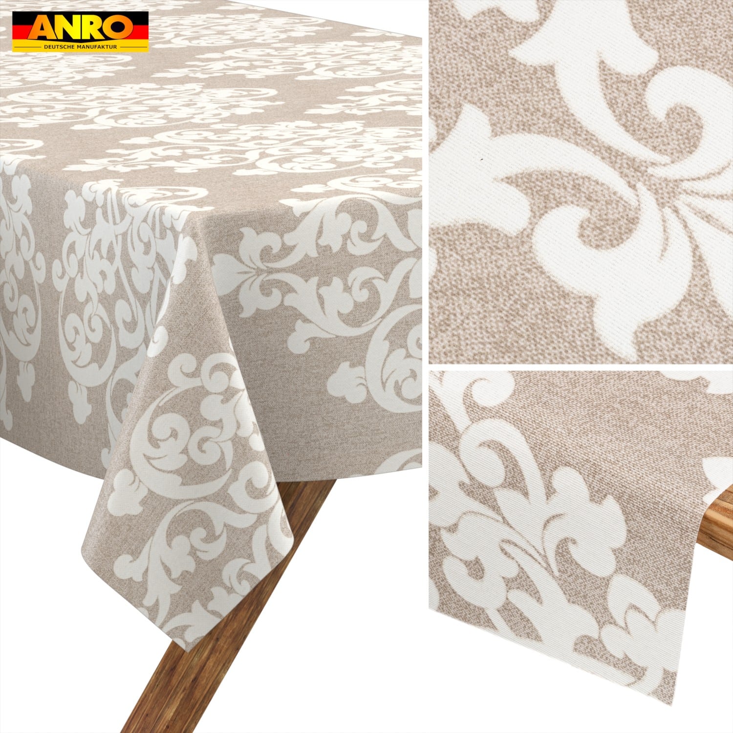 Tischdecke abwaschbar Tischwäsche Gartentischdecke Tafeldecke Lotuseffekt Damast
