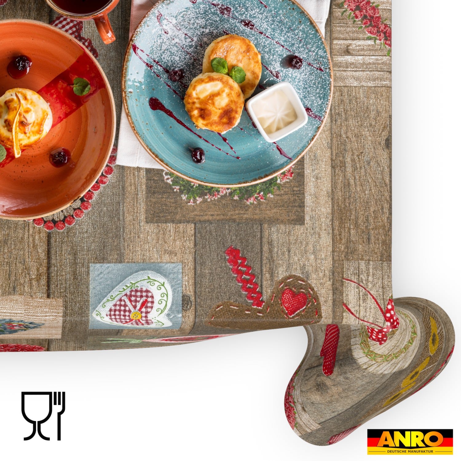 Tischdecke abwaschbar Tischwäsche Gartentischdecke Tafeldecke Lotuseffekt Herzen