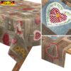 Tischdecke abwaschbar Tischwäsche Gartentischdecke Tafeldecke Lotuseffekt Herzen