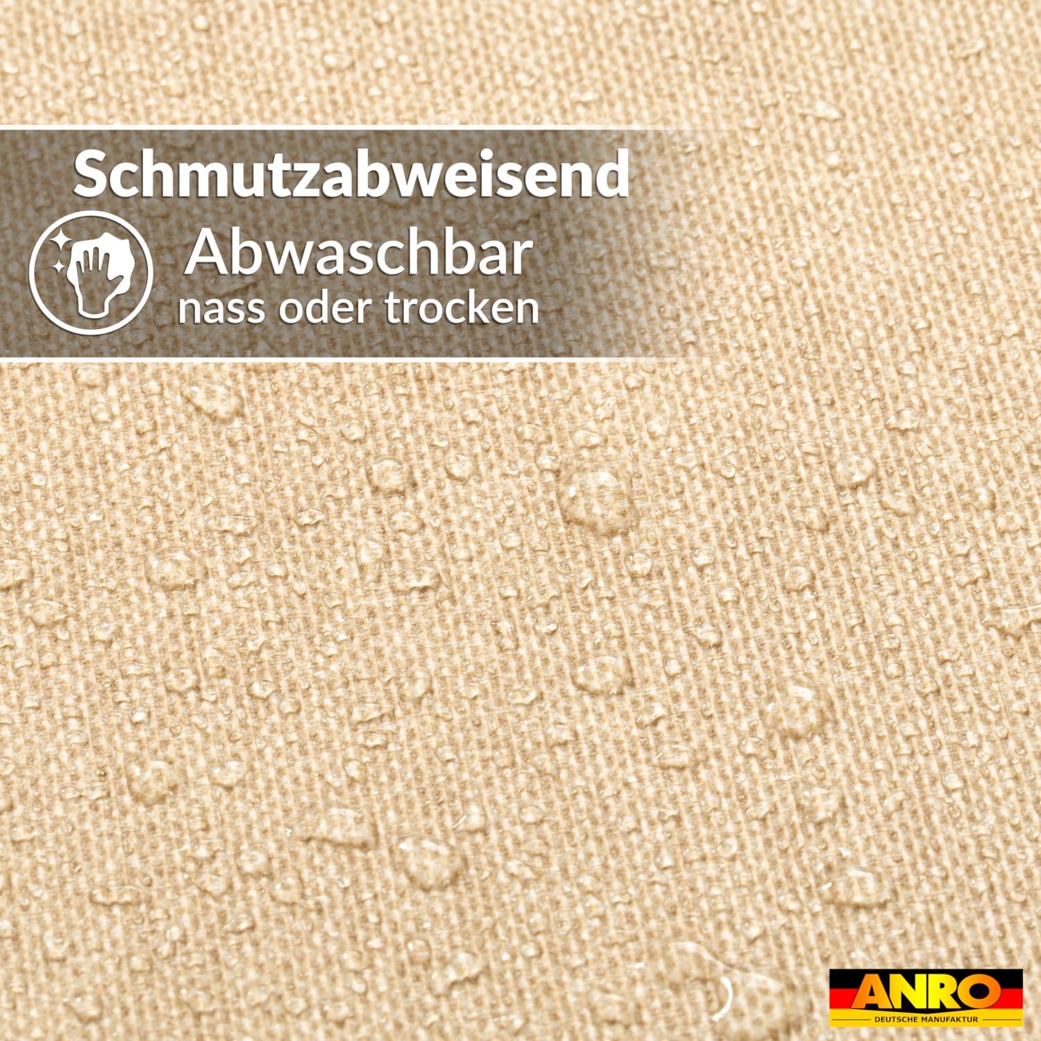 Tischdecke abwaschbar Tischwäsche Gartentischdecke Leinenoptik Baumwolle Polyester Beige
