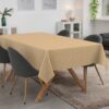 Tischdecke abwaschbar Tischwäsche Gartentischdecke Leinenoptik Baumwolle Polyester Beige