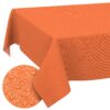 Tischdecke abwaschbar Tischwäsche Gartentischdecke Leinenoptik Baumwolle Polyester Orange