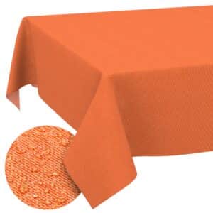 Tischdecke abwaschbar Tischwäsche Gartentischdecke Leinenoptik Baumwolle Polyester Orange