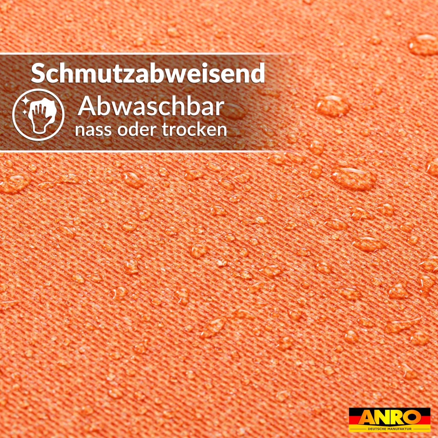 Tischdecke abwaschbar Tischwäsche Gartentischdecke Leinenoptik Baumwolle Polyester Orange