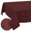 Tischdecke abwaschbar Tischwäsche Gartentischdecke Leinenoptik Baumwolle Polyester Bordeaux