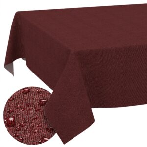 Tischdecke abwaschbar Tischwäsche Gartentischdecke Leinenoptik Baumwolle Polyester Bordeaux