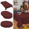 Tischdecke abwaschbar Tischwäsche Gartentischdecke Leinenoptik Baumwolle Polyester Bordeaux