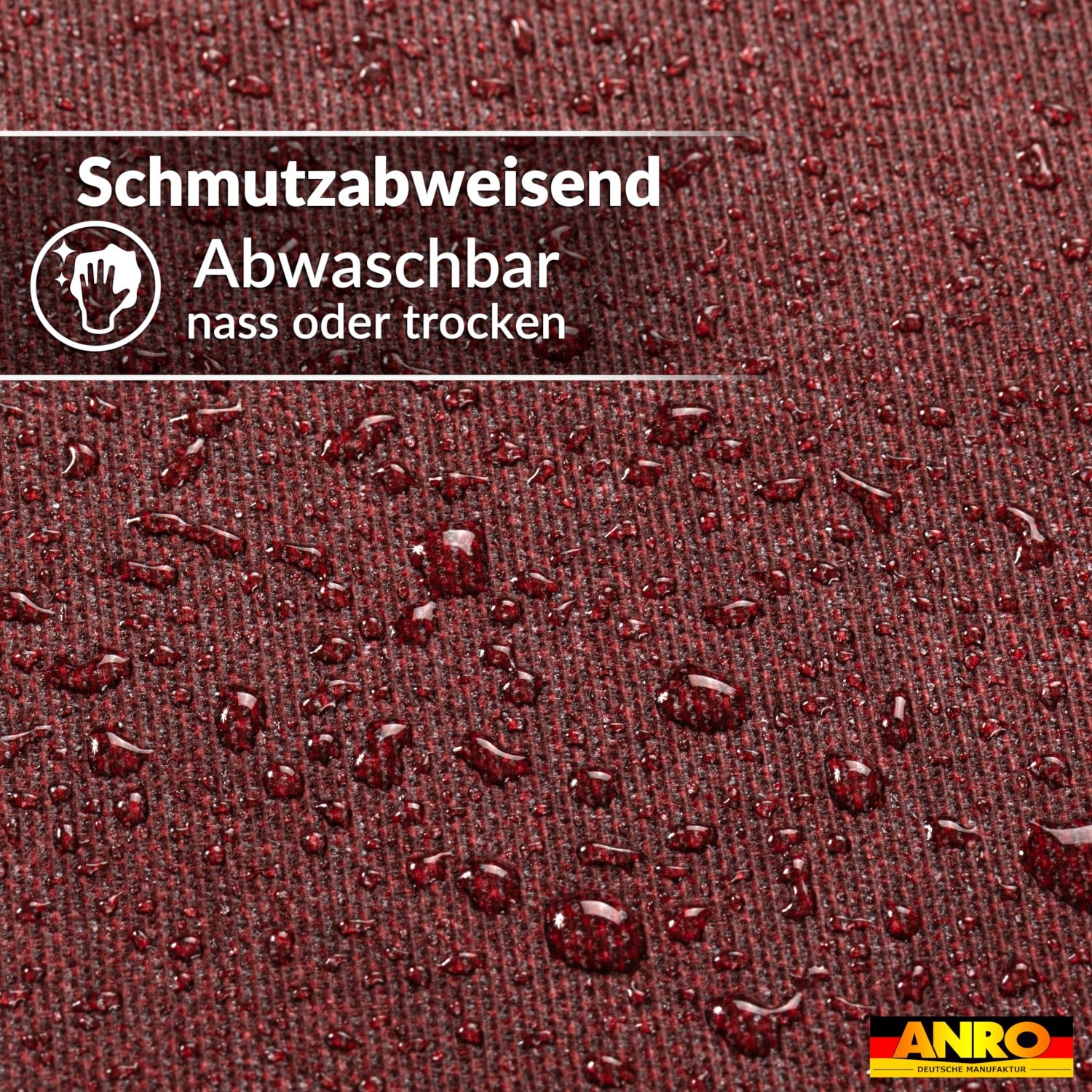 Tischdecke abwaschbar Tischwäsche Gartentischdecke Leinenoptik Baumwolle Polyester Bordeaux