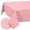 Tischdecke abwaschbar Tischwäsche Gartentischdecke Leinenoptik Baumwolle Polyester Pink