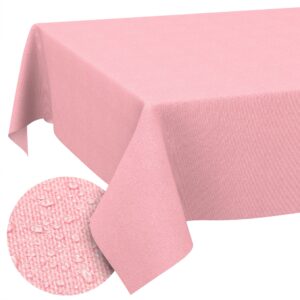 Tischdecke abwaschbar Tischwäsche Gartentischdecke Leinenoptik Baumwolle Polyester Pink