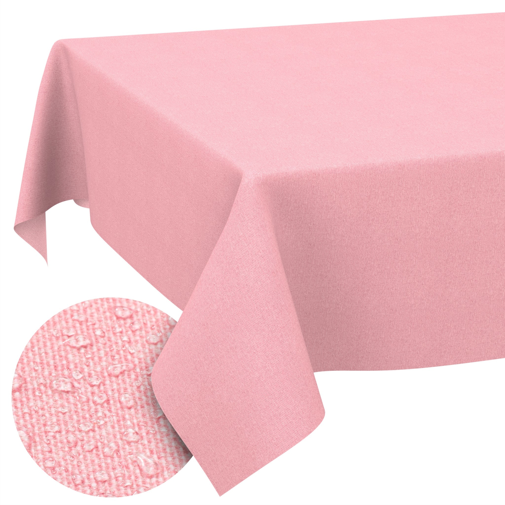 Tischdecke abwaschbar Tischwäsche Gartentischdecke Leinenoptik Baumwolle Polyester Pink
