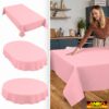 Tischdecke abwaschbar Tischwäsche Gartentischdecke Leinenoptik Baumwolle Polyester Pink