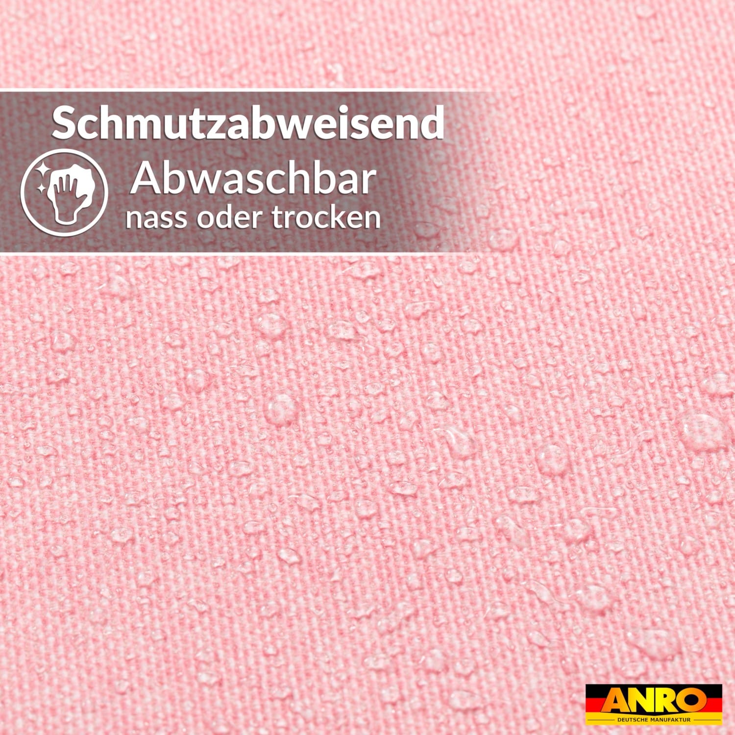 Tischdecke abwaschbar Tischwäsche Gartentischdecke Leinenoptik Baumwolle Polyester Pink