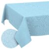 Tischdecke abwaschbar Tischwäsche Gartentischdecke Leinenoptik Baumwolle Polyester Pastellblau