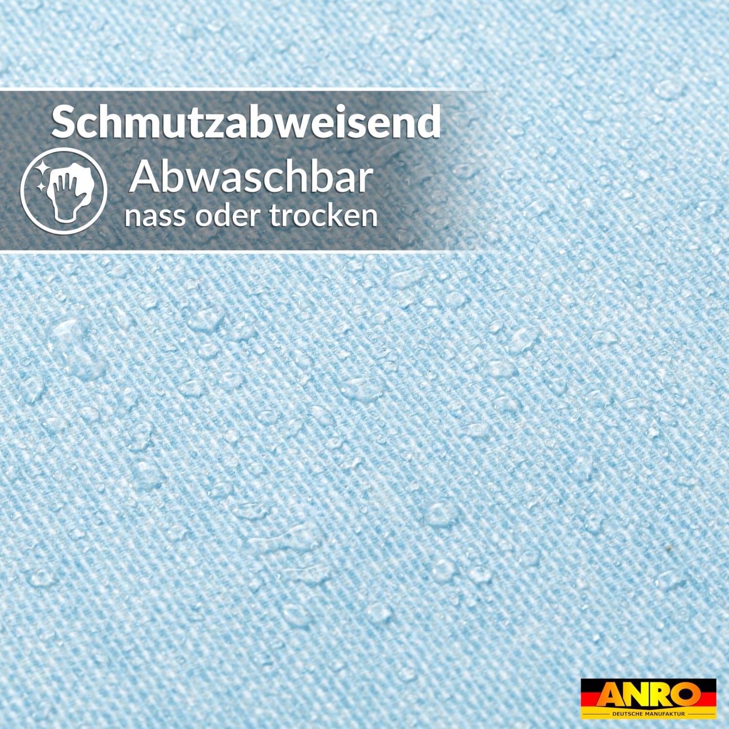 Tischdecke abwaschbar Tischwäsche Gartentischdecke Leinenoptik Baumwolle Polyester Pastellblau