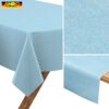 Tischdecke abwaschbar Tischwäsche Gartentischdecke Leinenoptik Baumwolle Polyester Pastellblau