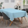 Tischdecke abwaschbar Tischwäsche Gartentischdecke Leinenoptik Baumwolle Polyester Pastellblau