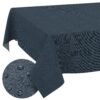 Tischdecke abwaschbar Tischwäsche Gartentischdecke Leinenoptik Baumwolle Polyester Dunkelblau