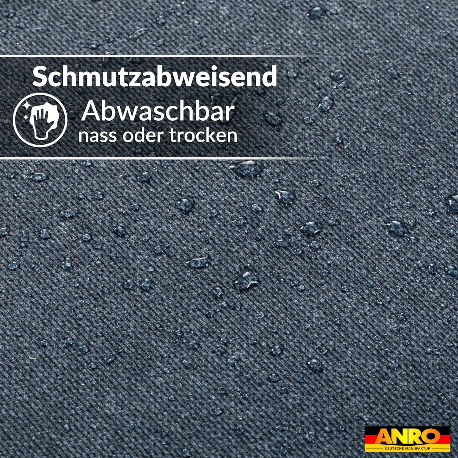 Tischdecke abwaschbar Tischwäsche Gartentischdecke Leinenoptik Baumwolle Polyester Dunkelblau