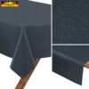 Tischdecke abwaschbar Tischwäsche Gartentischdecke Leinenoptik Baumwolle Polyester Dunkelblau