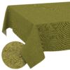 Tischdecke abwaschbar Tischwäsche Gartentischdecke Leinenoptik Baumwolle Polyester Olivgrün