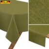 Tischdecke abwaschbar Tischwäsche Gartentischdecke Leinenoptik Baumwolle Polyester Olivgrün